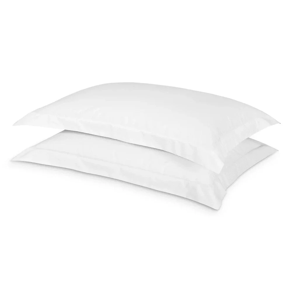 NWT $115 H by Frette [ 2 Standard Shams‎ ] Checkered Sateen in White #U1360